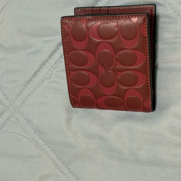 Coach Embossed Red Leather wallet Set - Picture 7 of 7